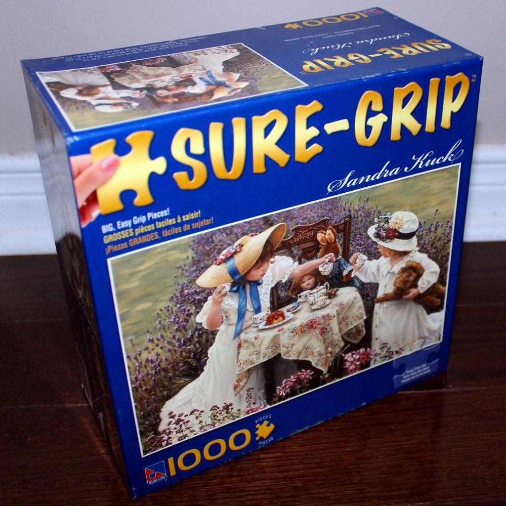3/$55❤️Sure-Lox Sure-Grip Sandra Kuck GARDEN PARTY puzzle Réception Champêtre